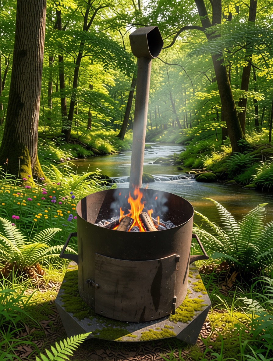 картинка Печь под казан 100л. с трубой от магазина Мангалторг