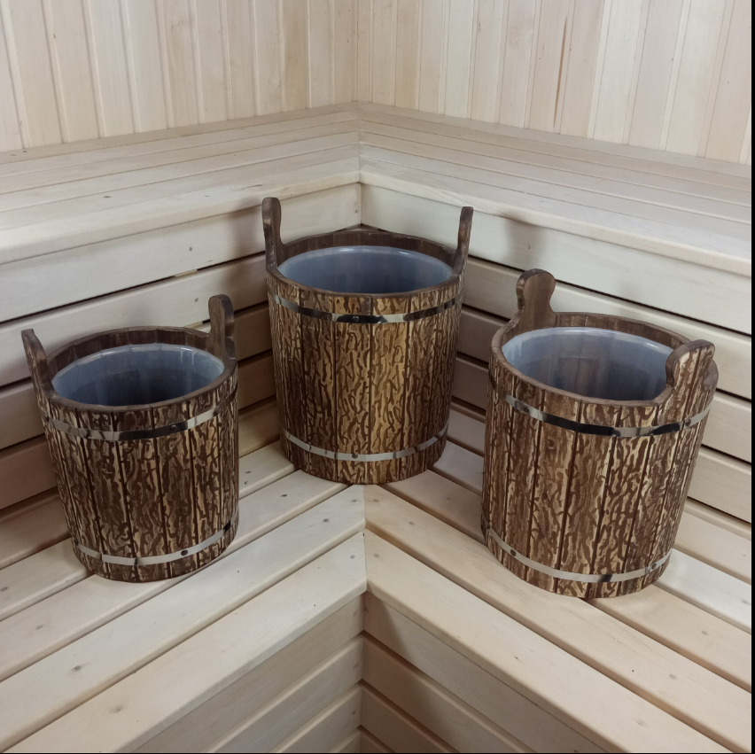 картинка Запарник, С пластиковой вставкой (искусственно состаренный) 18л. от магазина Мангалторг