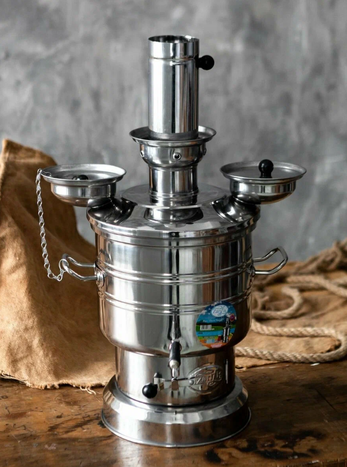 картинка Самовар Зарифис Zarifis - 6 л (2-чайника) от магазина Мангалторг